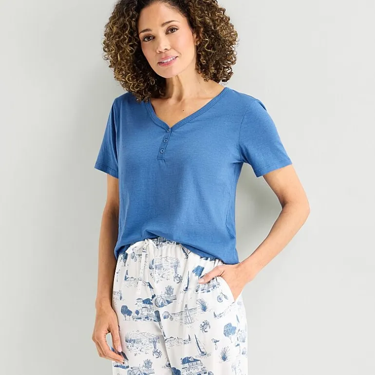 Liz Claiborne Womens Short Sleeve 2-pc. Pajama Set