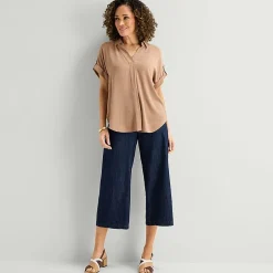 Liz Claiborne Womens Short Sleeve Blouse