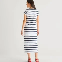 Liz Claiborne Womens Short Sleeve Midi T-Shirt Dress