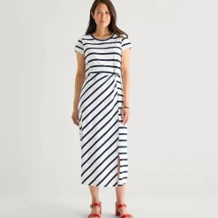 Liz Claiborne Womens Short Sleeve Midi T-Shirt Dress