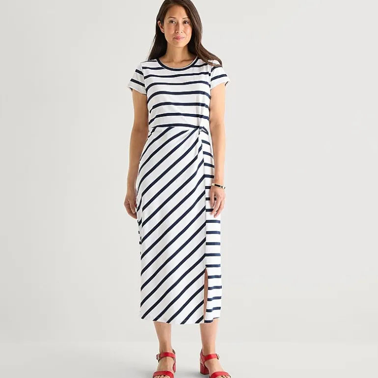 Liz Claiborne Womens Short Sleeve Midi T-Shirt Dress