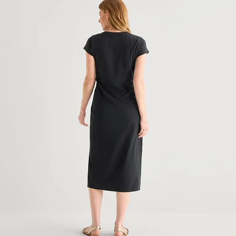 Liz Claiborne Womens Short Sleeve Midi T-Shirt Dress