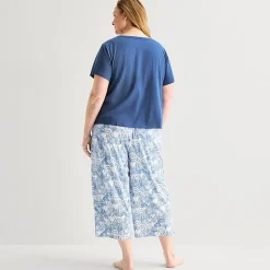 Liz Claiborne Womens Short Sleeve Plus Pajama Set