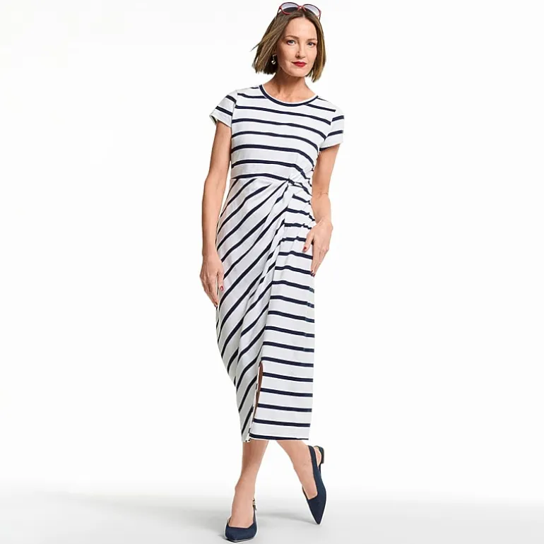 Liz Claiborne Womens Short Sleeve Midi T-Shirt Dress
