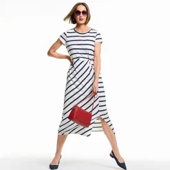 Liz Claiborne Womens Short Sleeve Midi T-Shirt Dress