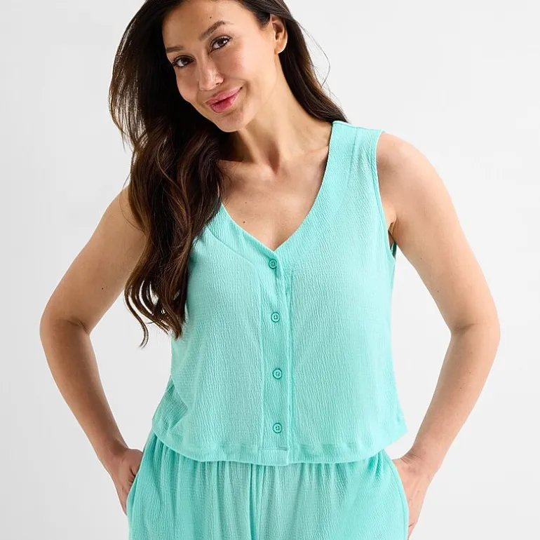 Liz Claiborne Womens Sleeveless 2-pc. Pajama Set