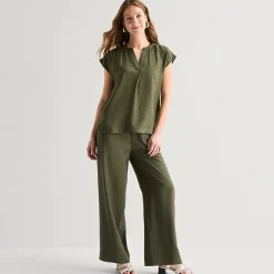 Liz Claiborne Womens Straight Mid Rise Pull-On Pant