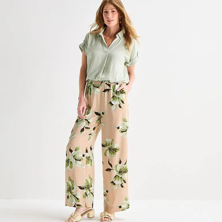 Liz Claiborne Womens Straight Mid Rise Pull-On Pant