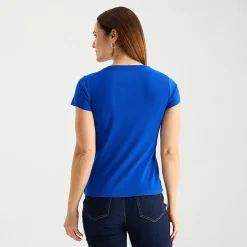 Liz Claiborne Womens Tall Crew Neck Short Sleeve T-Shirt