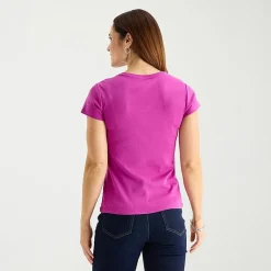 Liz Claiborne Womens Tall Crew Neck Short Sleeve T-Shirt