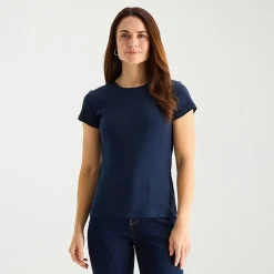 Liz Claiborne Womens Tall Crew Neck Short Sleeve T-Shirt