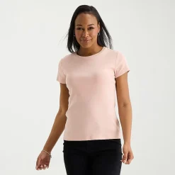 Liz Claiborne Womens Tall Crew Neck Short Sleeve T-Shirt