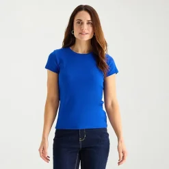 Liz Claiborne Womens Tall Crew Neck Short Sleeve T-Shirt