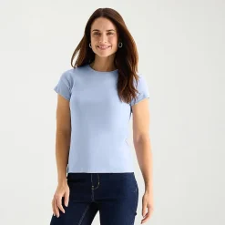 Liz Claiborne Womens Tall Crew Neck Short Sleeve T-Shirt