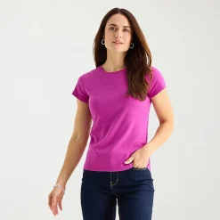 Liz Claiborne Womens Tall Crew Neck Short Sleeve T-Shirt