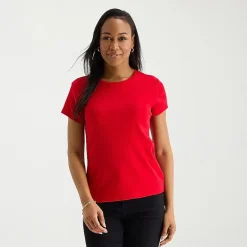 Liz Claiborne Womens Tall Crew Neck Short Sleeve T-Shirt