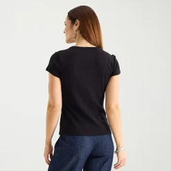 Liz Claiborne Womens Tall Crew Neck Short Sleeve T-Shirt