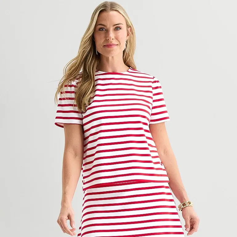 Liz Claiborne Womens Tall Crew Neck Short Sleeve T-Shirt