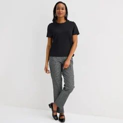 Liz Claiborne Womens Tall Crew Neck Short Sleeve Blouse