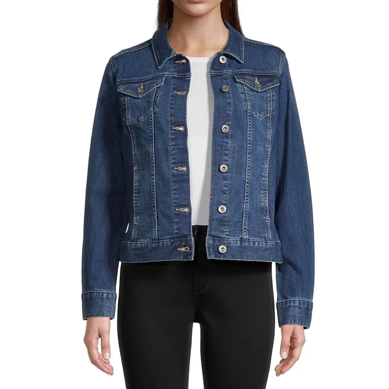 Liz Claiborne Womens Tall Denim Midweight Jacket