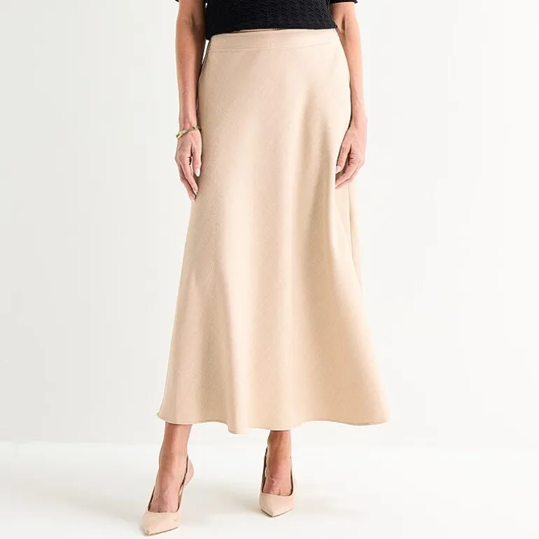 Liz Claiborne Womens Tall Mid Rise Long A-Line Skirt