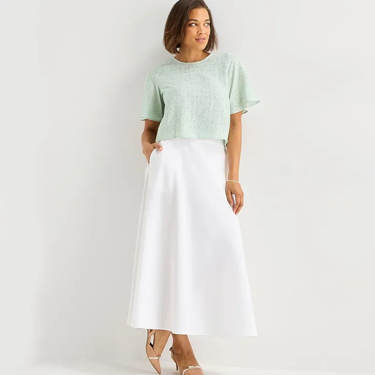 Liz Claiborne Womens Tall Mid Rise Long A-Line Skirt
