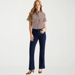 Liz Claiborne Womens Tall Mid Rise Flare Leg Jean