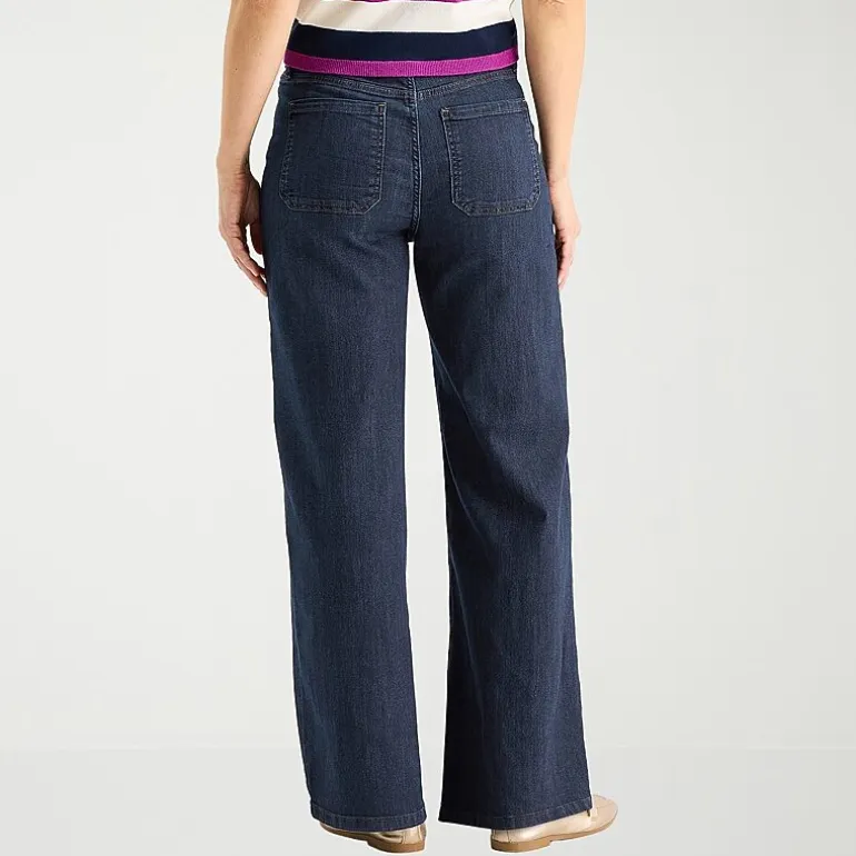 Liz Claiborne Womens Tall Mid Rise Wide Leg Jean