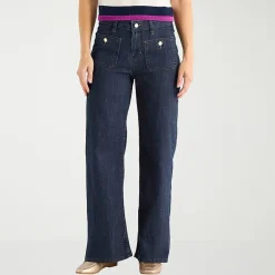 Liz Claiborne Womens Tall Mid Rise Wide Leg Jean