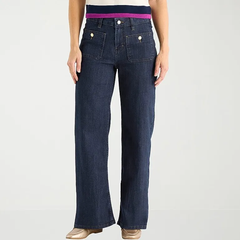 Liz Claiborne Womens Tall Mid Rise Wide Leg Jean