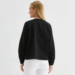 Liz Claiborne Womens Tall Round Neck Long Sleeve Blouse