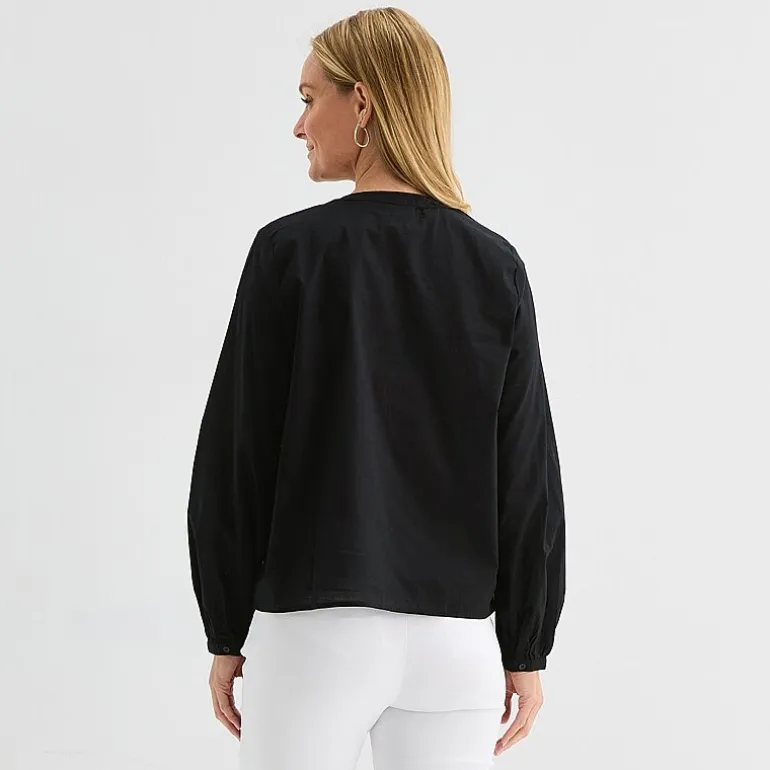 Liz Claiborne Womens Tall Round Neck Long Sleeve Blouse