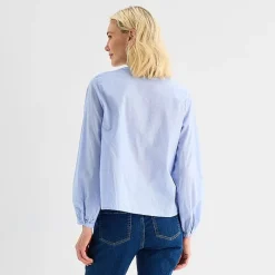 Liz Claiborne Womens Tall Round Neck Long Sleeve Blouse