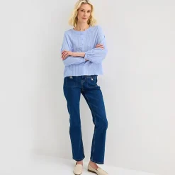 Liz Claiborne Womens Tall Round Neck Long Sleeve Blouse