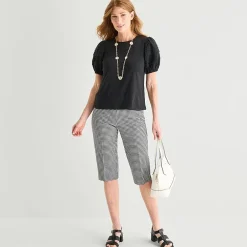Liz Claiborne Womens Tall Round Neck Short Sleeve Blouse