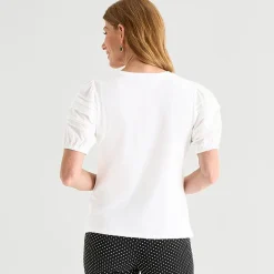 Liz Claiborne Womens Tall Round Neck Short Sleeve Blouse