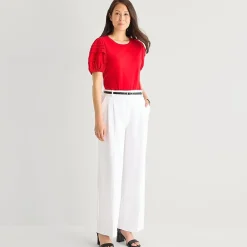 Liz Claiborne Womens Tall Round Neck Short Sleeve Blouse