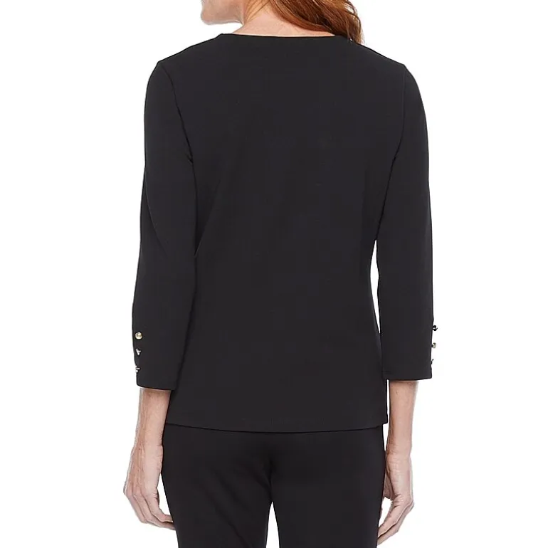 Liz Claiborne Womens Tall Short Sleeve Regular Fit Henley Shirt