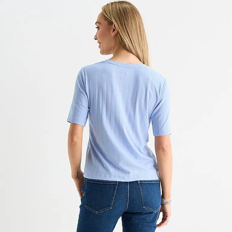 Liz Claiborne Womens Tall Short Sleeve Regular Fit Henley Shirt