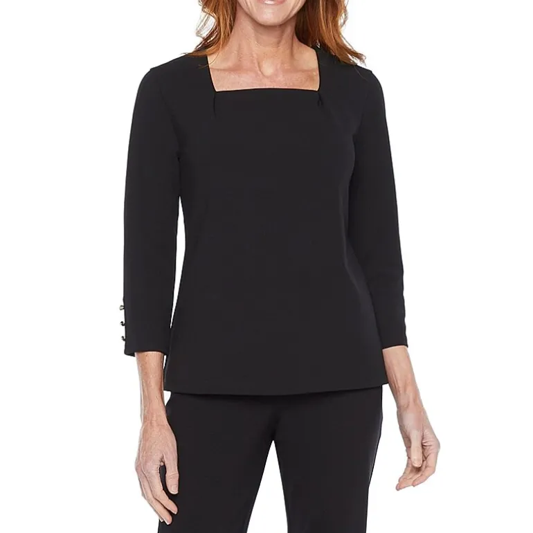 Liz Claiborne Womens Tall Short Sleeve Regular Fit Henley Shirt