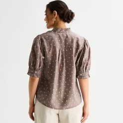 Liz Claiborne Womens Tall Short Sleeve Blouse