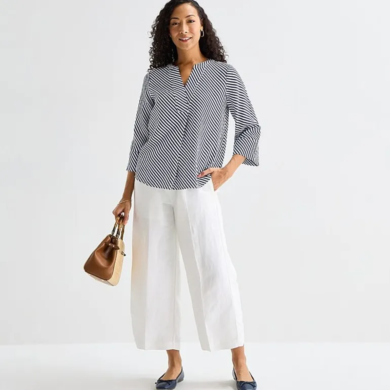 Liz Claiborne Womens Tall Split Crew Neck 3/4 Sleeve Blouse