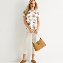 Liz Claiborne Womens Tall Split Crew Neck Short Sleeve T-Shirt