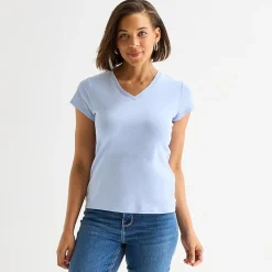 Liz Claiborne Womens Tall V Neck Short Sleeve T-Shirt
