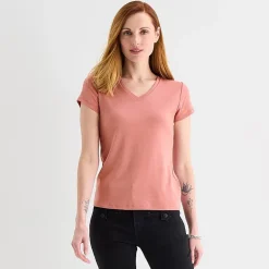 Liz Claiborne Womens Tall V Neck Short Sleeve T-Shirt