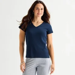 Liz Claiborne Womens Tall V Neck Short Sleeve T-Shirt