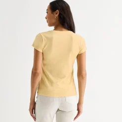 Liz Claiborne Womens Tall V Neck Short Sleeve T-Shirt