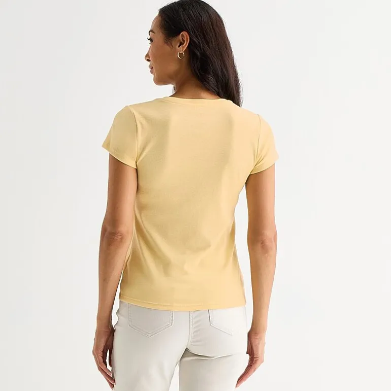 Liz Claiborne Womens Tall V Neck Short Sleeve T-Shirt