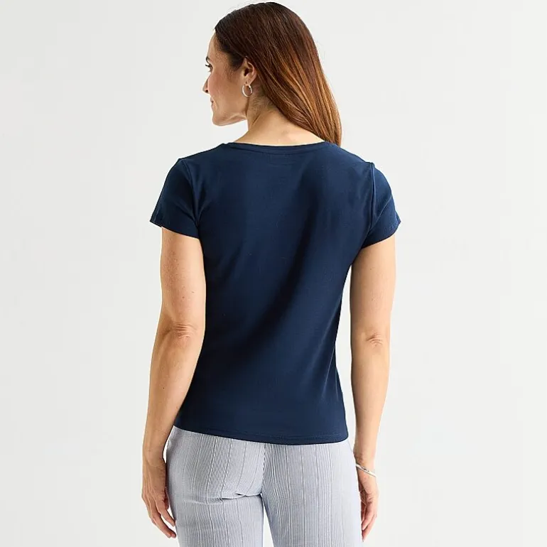 Liz Claiborne Womens Tall V Neck Short Sleeve T-Shirt
