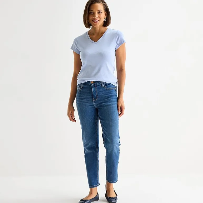Liz Claiborne Womens Tall V Neck Short Sleeve T-Shirt